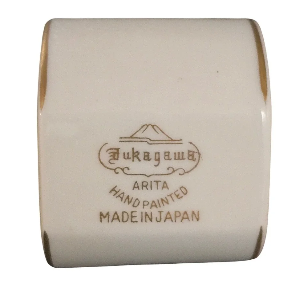 Fukagawa Arita Porcelain Pattern 901 Napkin Rings Set of 10 Hand Painted